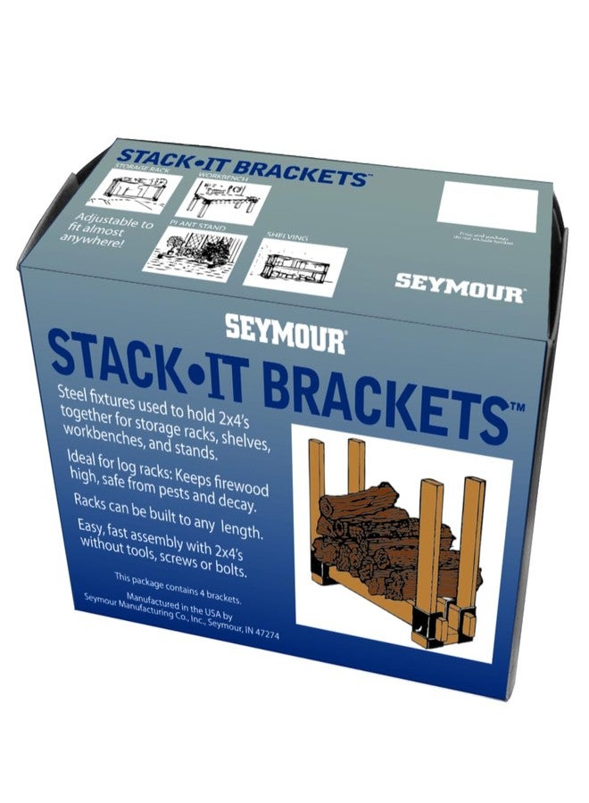 Seymour Stack-It Bracket Set, 4 Heavy-Duty Steel Brackets per Set - Image 1