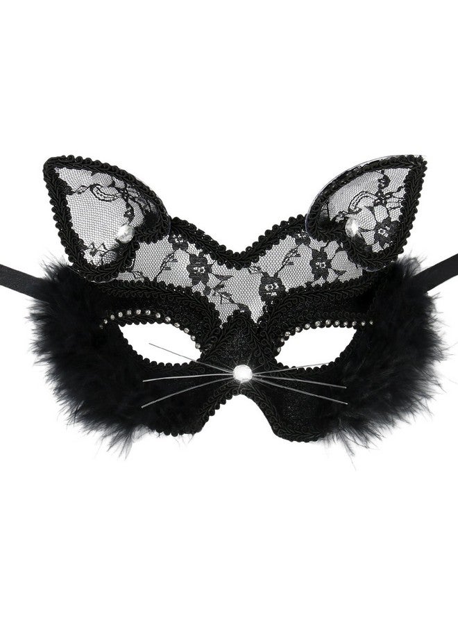 BengPro Venetian Masquerade Mask Luxury Sexy Black Cat Lace Mask for Fancy Dress Christmas Halloween Costume Party Girls Women - Image 1