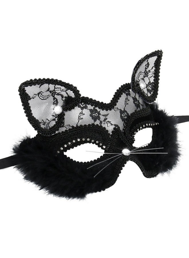 BengPro Venetian Masquerade Mask Luxury Sexy Black Cat Lace Mask for Fancy Dress Christmas Halloween Costume Party Girls Women - Image 2