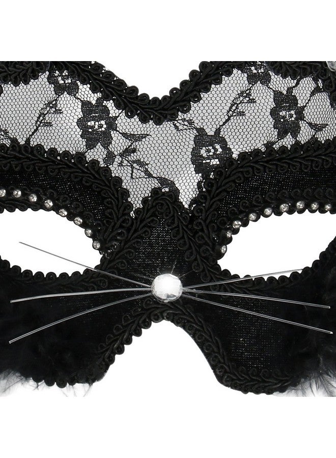 BengPro Venetian Masquerade Mask Luxury Sexy Black Cat Lace Mask for Fancy Dress Christmas Halloween Costume Party Girls Women - Image 3