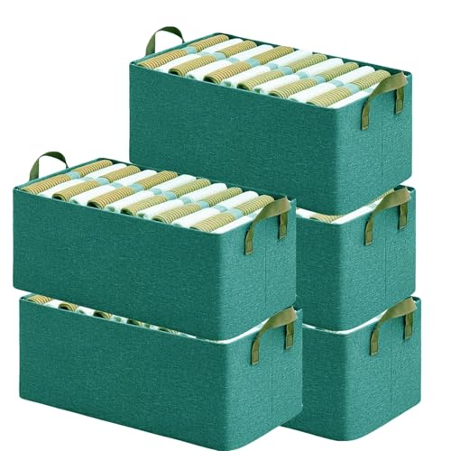 RENVA 10 PCS Collapsible Fabric Storage Cubes Organizer With Handles Foldable Storage Baskets For Organizing Toys,Books,Shelves,Closet,Large Storage Box With Handles,47 X 28 X 20 Cm (Colonial, 10) - Image 1
