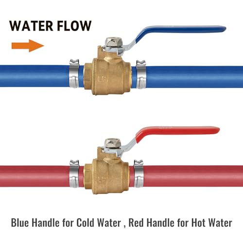 SUNGATOR 6-Pack Pex Ball Valve 3/4 Inch, Water Shut Off Valve, Brass Full Port Quarter Turn Crimp Pex Fittings for Hot and Cold Water, UPC Certified - Image 5