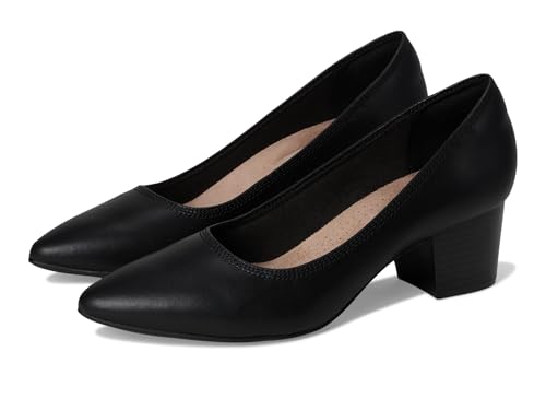 Clarks Women's Ellanie Hope Pump, Black Leather, 7.5 - Image 1