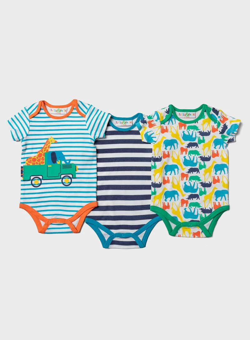 lily and jack Infant 3 Pack Striped Bodysuit