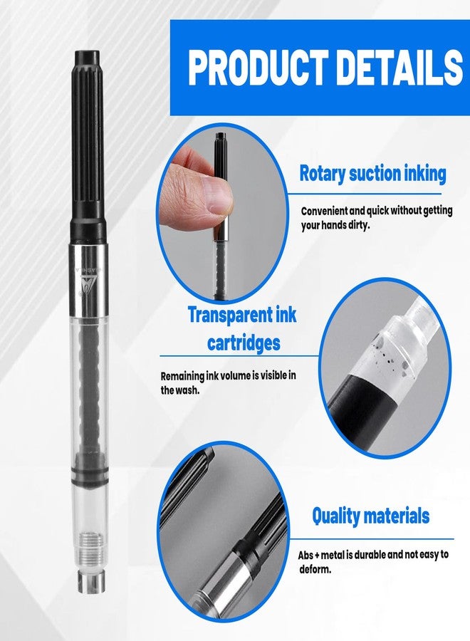 Bagentry 20 Pcs Refillable Universal Fountain Pen Ink Converter Screw-in Style, International Fountain Pen Ink Cartridge Converter, Standard Ink Converter Tool Fit for Most Pens (Caliber 2.6 mm) (20) - Image 3