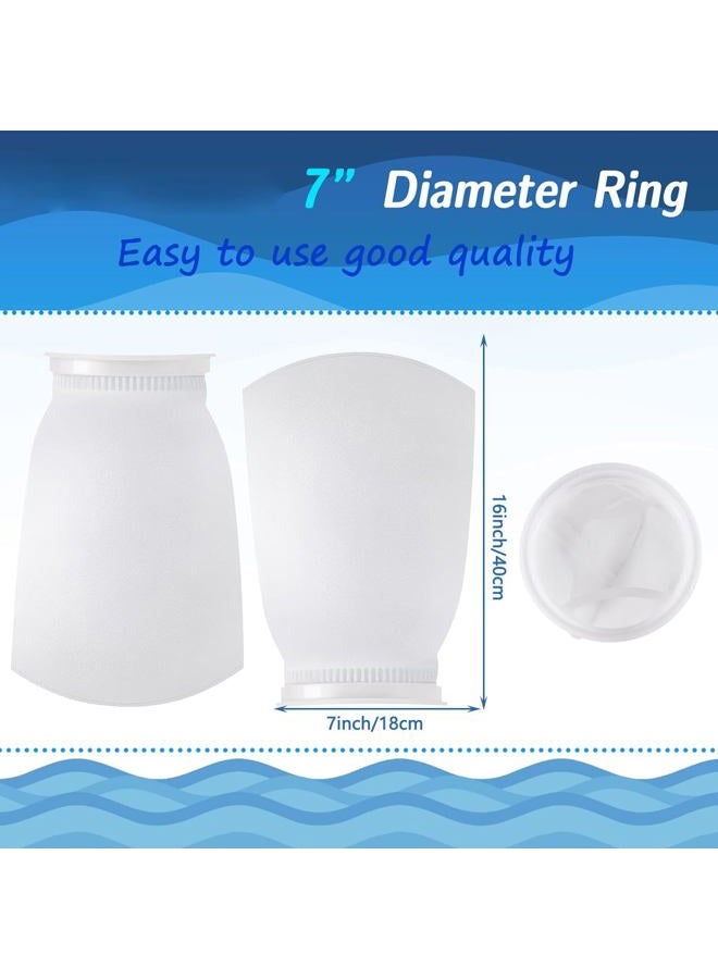 Jecery 8 Pcs 7 Inch Ring Filter Socks 200 μm Aquarium Filter Bags Fish Tank Filter Aquarium Filter Sock for Fish Tank Freshwater Saltwater Aquariums, 7 Inch Ring Diameter by 16 Inch Long - Image 2