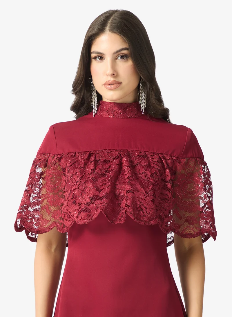 Namshi x  lace cape maxi dress for Women | Best Price UAE