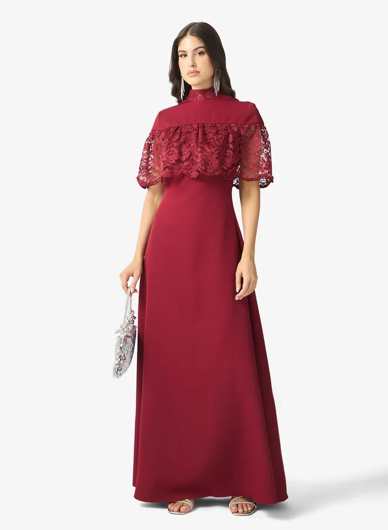 Namshi x  lace cape maxi dress for Women | Best Price UAE
