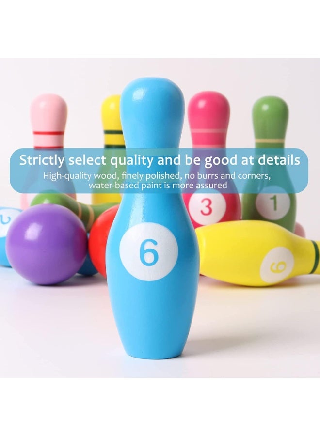 Soofam Color Wooden Digital Bowling Toy, Suitable for Indoor and Outdoor Sports Games for Toddlers, Children and Adults, Gifts for Boys and Girls Over 3 Years Old - Image 4
