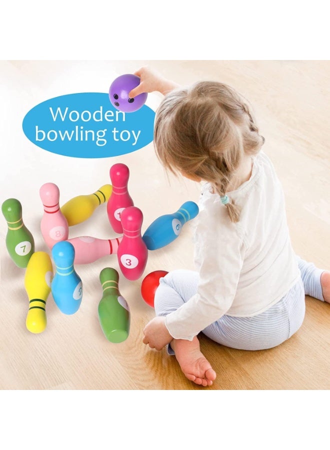Soofam Color Wooden Digital Bowling Toy, Suitable for Indoor and Outdoor Sports Games for Toddlers, Children and Adults, Gifts for Boys and Girls Over 3 Years Old - Image 5