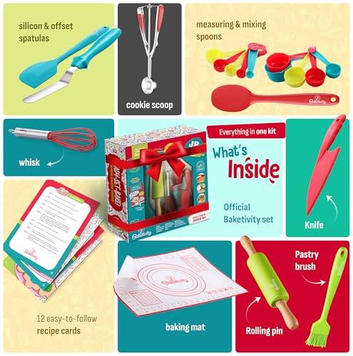 Baketivity 31-Piece Kids Baking Tools Set – Real Cooking Utensils for Children – Safe, Durable, and Fun Kitchen Accessories – Gift for Young Chefs - Image 3