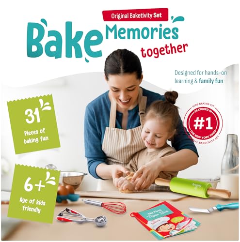 Baketivity 31-Piece Kids Baking Tools Set – Real Cooking Utensils for Children – Safe, Durable, and Fun Kitchen Accessories – Gift for Young Chefs - Image 2