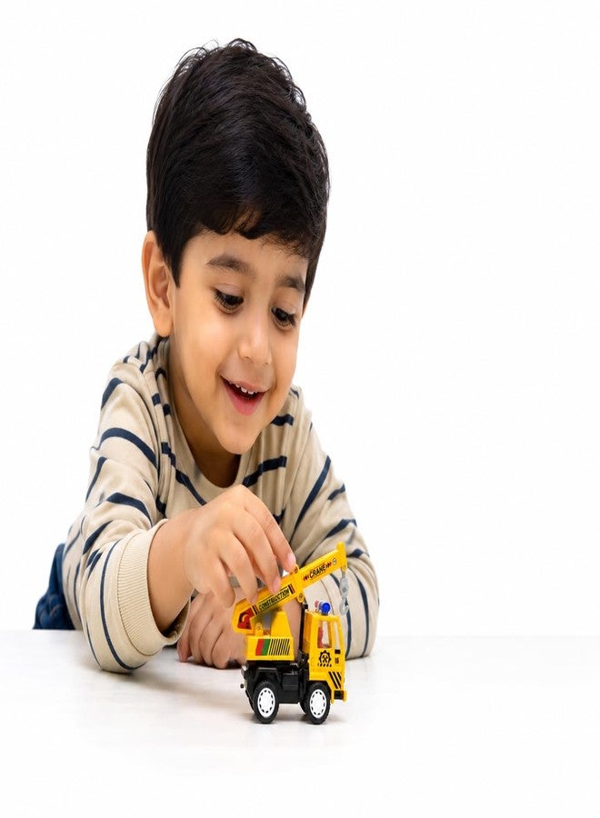 Sheel® Construction Crane Toy for Kids with Pull Back Action | Mini Construction Vehicle Truck Toys| Rotating Crane Arm | Educational Toy for Boys & Girls Age 3+ Years - Image 3