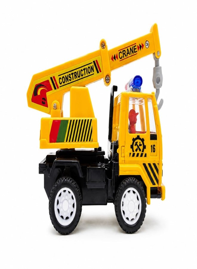 Sheel® Construction Crane Toy for Kids with Pull Back Action | Mini Construction Vehicle Truck Toys| Rotating Crane Arm | Educational Toy for Boys & Girls Age 3+ Years - Image 1