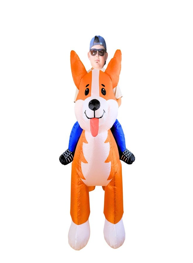 PTS Inflatable Costume Kid, Blow Up Ride On Corgi Dog Costume for Halloween Inflatables Cosplay Party - Image 4