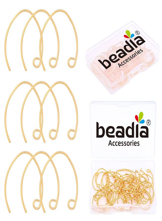 خرز خطافات أقراط مطلية بالذهب عيار 18 قيراط من BEADIA على شكل حرف U، مقاس 14 × 20 مم، 40 قطعة، لمستلزمات صناعة المجوهرات - Image 1
