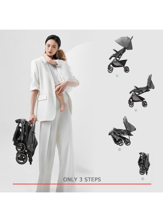 جي بي عربة أطفال خفيفة الوزن للسفر من جود بيبي، مناسبة للأطفال الرضع والصغار، متوافقة مع معايير أمتعة الطيران المحمولة، لون رمادي داكن - Image 4