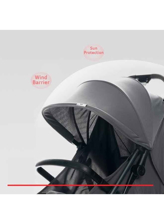 جي بي عربة أطفال خفيفة الوزن للسفر من جود بيبي، مناسبة للأطفال الرضع والصغار، متوافقة مع معايير أمتعة الطيران المحمولة، لون رمادي داكن - Image 5