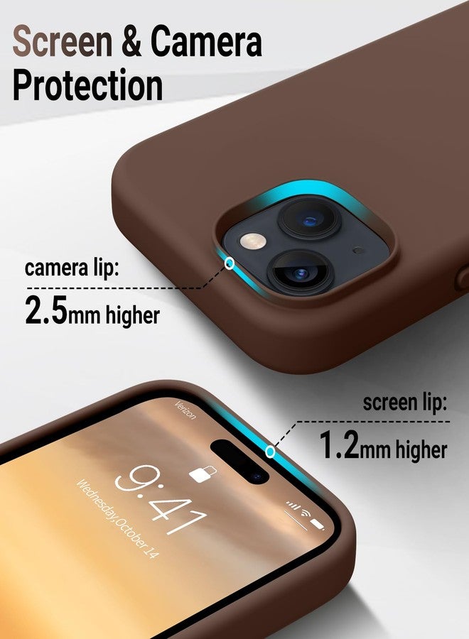 AOTESIER Compatible with iPhone 15 Case, Full Body Food-Grade Silicone Wear-Resistant, Anti-Drop Protection with Soft Anti-Scratch Microfiber Lining Phone Case for iPhone 15, 6.1 inch, Chocolate - Image 5