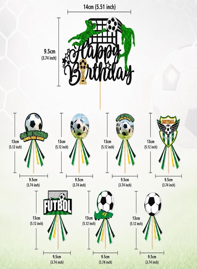 GIFTODAY Soccer Happy Birthday Cake Topper, Glitter Decoration for Kids, Boys, Men, Sport Theme Party Supplies (A) - Image 3