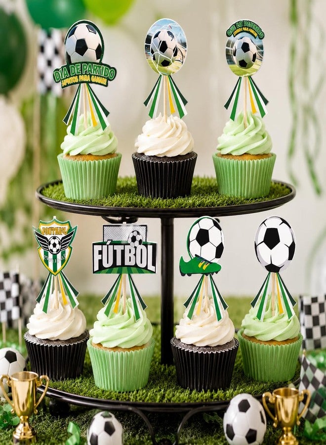 GIFTODAY Soccer Happy Birthday Cake Topper, Glitter Decoration for Kids, Boys, Men, Sport Theme Party Supplies (A) - Image 4