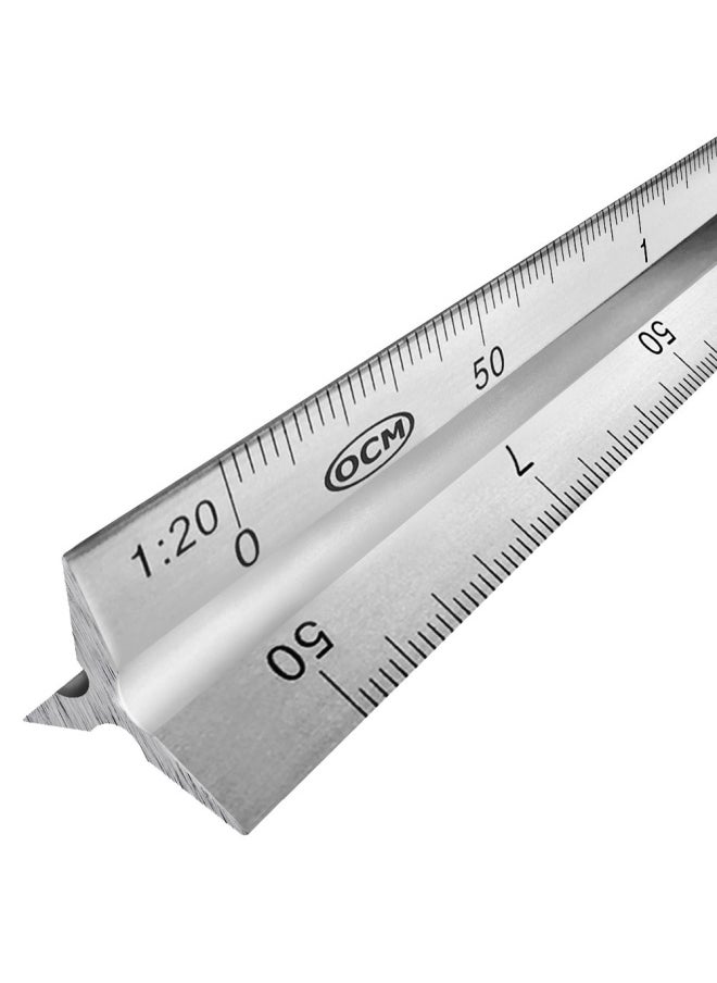 OCM Brand - Ocm Metric Triangular Engineer Scale Ruler Proffessional Grade Solid Aluminum 30 Centimeters Metric Engineering Architectural Mechanical Drafting Ruler - 1 20 1 25 1 50 1 75 1 100 1 125 - Image 1
