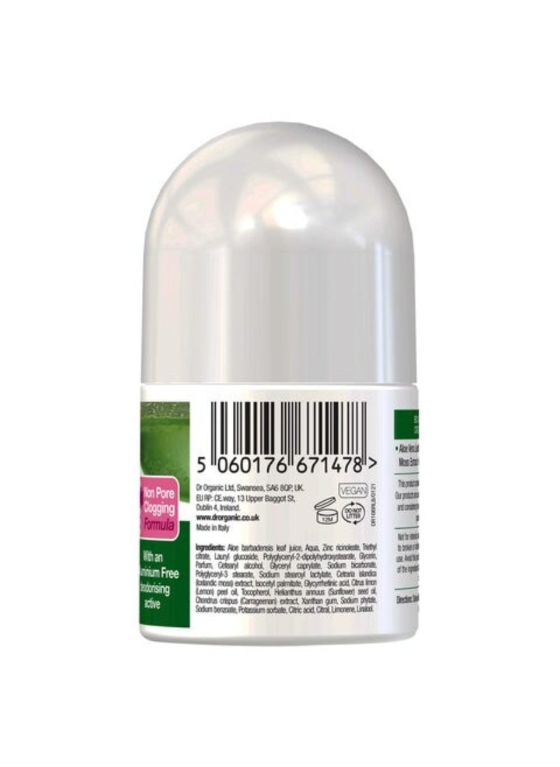 dr.organic Dr. Organic Bioactive Skincare Organic Aloe Vera Roll-On Deodorant Clear 50ml  - Image 2