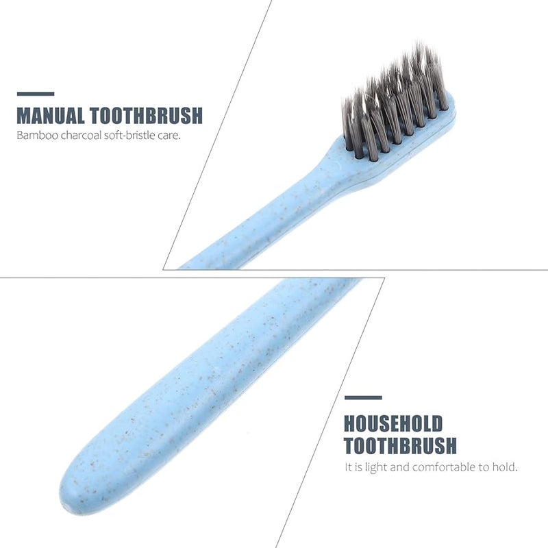 Charcoal Toothbrushes 12 Pack Soft Bristles Long Handle For Adults Teens Travel Oral Care - Image 4