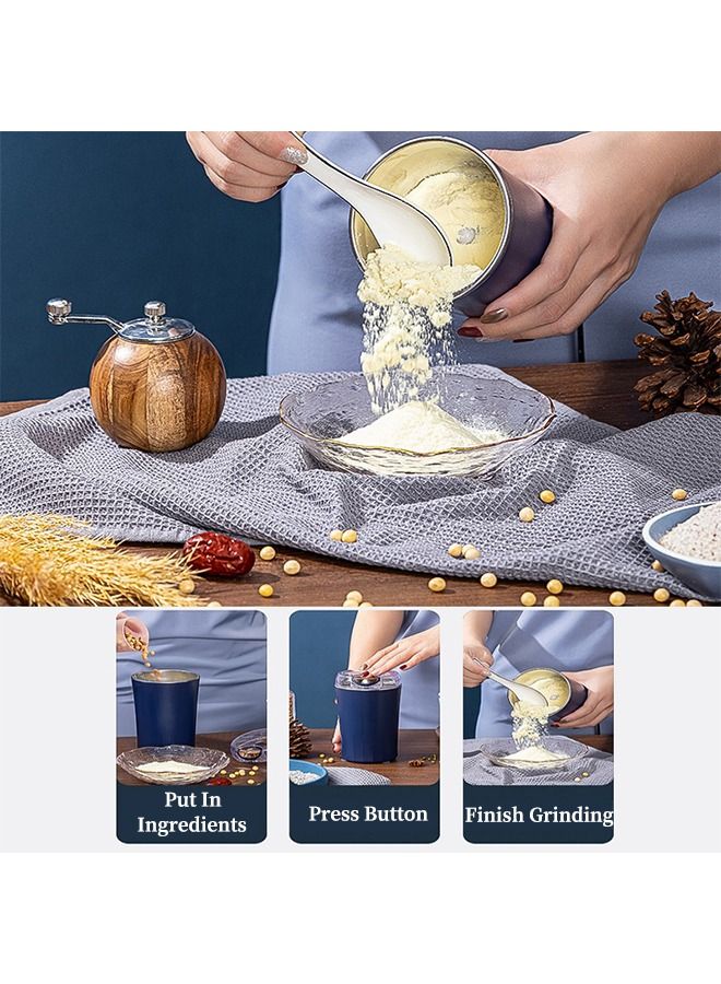 HOMESTAR Mini Grinder,Food Grade Stainless Steel,Low Noise,Can Be Used to Grind Grains,Coffee Beans,Nuts(Blue) - Image 4