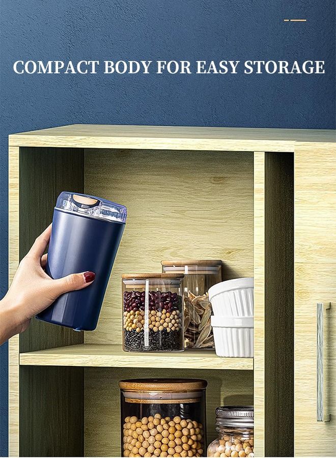 HOMESTAR Mini Grinder,Food Grade Stainless Steel,Low Noise,Can Be Used to Grind Grains,Coffee Beans,Nuts(Blue) - Image 3