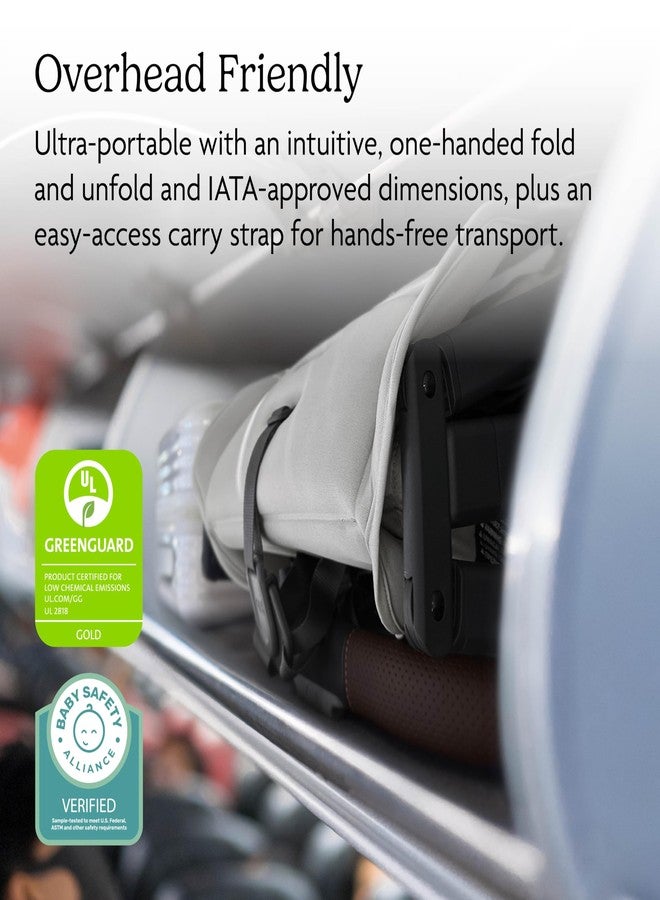 UPPAbaby Minu V3 Travel Stroller - Lightweight + Compact Design - One-Hand Fold + Unfold - from Birth + Overhead Compatible - Greyson (Charcoal Mélange/Carbon Frame/Saddle Leather) - Image 3