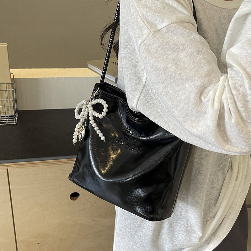 High-Grade Red Small Bag Women'S Summer Popular All-Match One-Shoulder Underarm Bag Handbag Bucket Bag - Image 4