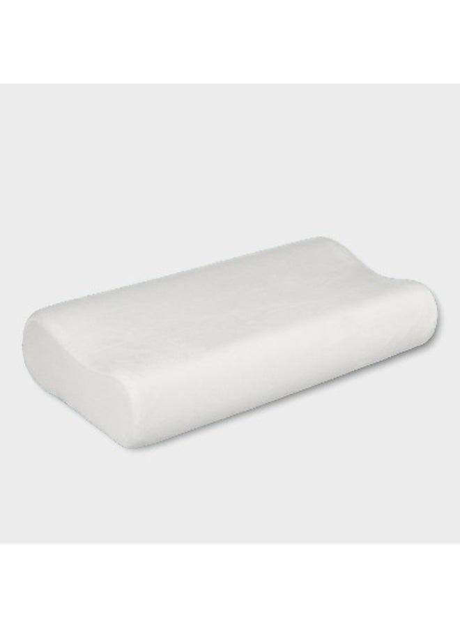 ماكس كمفورت وسادة نوم طبية ميموري فوم كونتور لتقليل آلام الرقبة ودعم الفقرات بغطاء قطيفة ناعم , لون اوف وايت , من ماكس كمفورت - Image 2