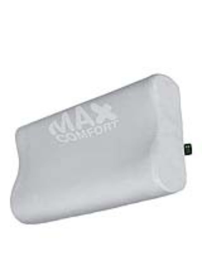 ماكس كمفورت وسادة نوم طبية ميموري فوم كونتور لتقليل آلام الرقبة ودعم الفقرات بغطاء قطيفة ناعم , لون اوف وايت , من ماكس كمفورت - Image 3