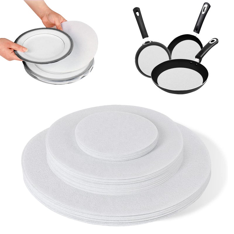 Feltectors Felt Plate China Storage Dividers Dish Protectors 48 Pack White Extra Large Thick and Premium Soft (White, Round) - Image 2