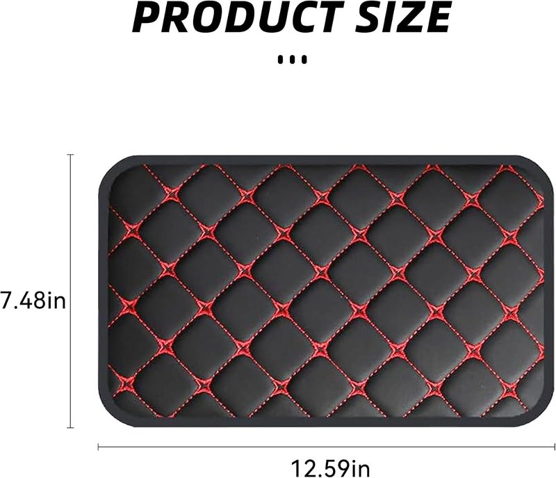 Couslcd Car Center Console Cushion Pad, Universal PU Leather Waterproof Car Armrest Protection Cover, Comfortable Universal Car Interior Decor Accessories for SUV, Sedan, Truck (Black/Red) - Image 2