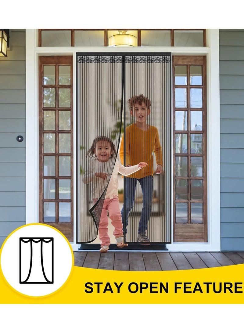 VIUAUAX magic mesh magnetic mosquito-proof door curtain magnetic summer mosquito-proof screen door curtain summer.Magnetic Fly Screen Door, Heavy Duty Bug mesh Curtain with Powerful Magnets and Full Frame Magic Tape, Insect Protection Door no Gap, Keep Bugs Out. - Image 2