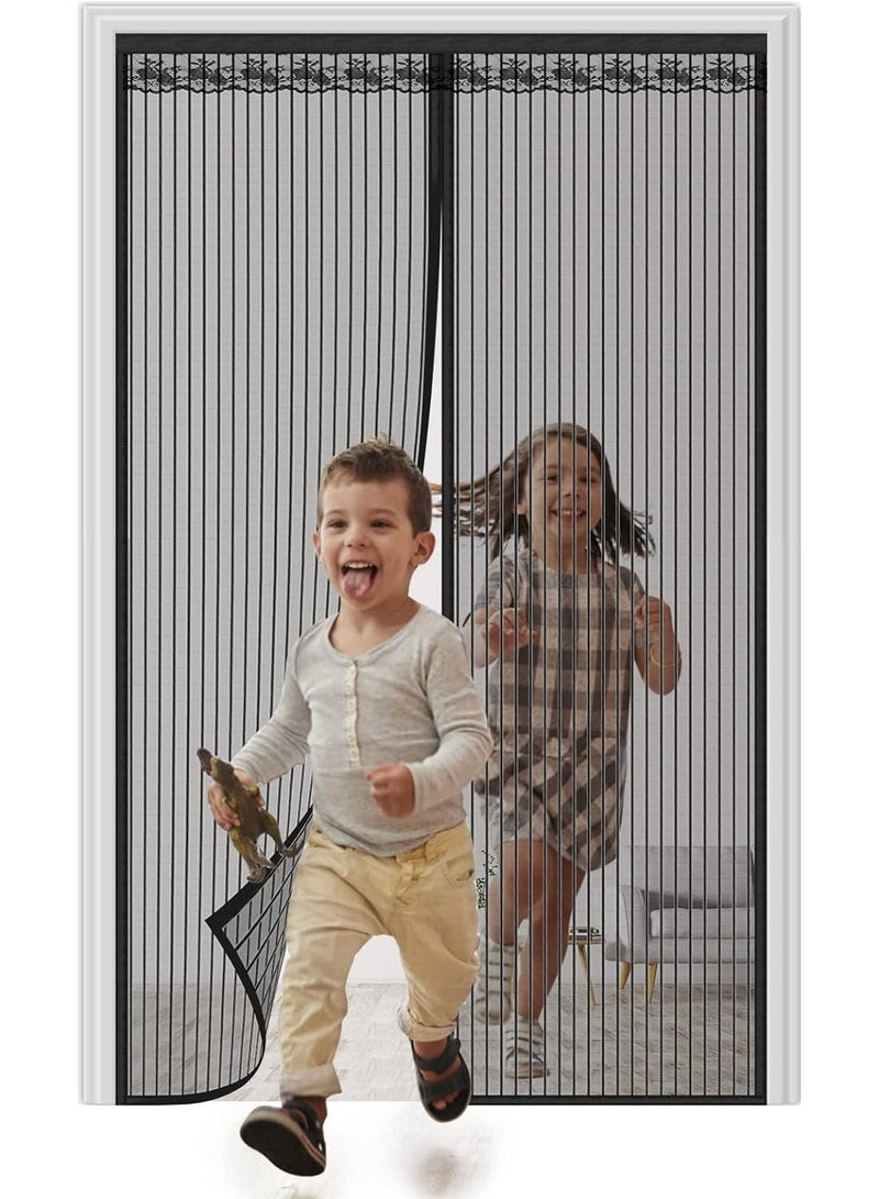 VIUAUAX magic mesh magnetic mosquito-proof door curtain magnetic summer mosquito-proof screen door curtain summer.Magnetic Fly Screen Door, Heavy Duty Bug mesh Curtain with Powerful Magnets and Full Frame Magic Tape, Insect Protection Door no Gap, Keep Bugs Out. - Image 1