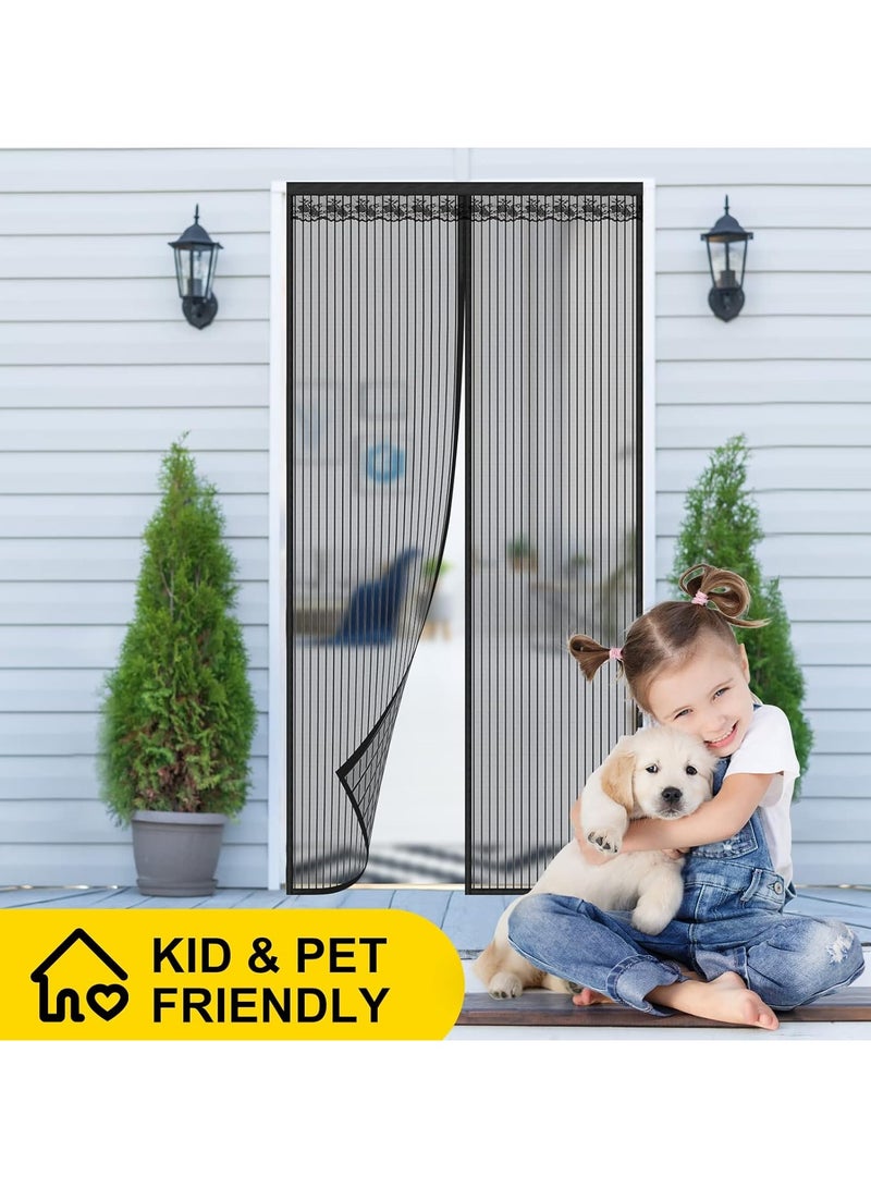 VIUAUAX magic mesh magnetic mosquito-proof door curtain magnetic summer mosquito-proof screen door curtain summer.Magnetic Fly Screen Door, Heavy Duty Bug mesh Curtain with Powerful Magnets and Full Frame Magic Tape, Insect Protection Door no Gap, Keep Bugs Out. - Image 3