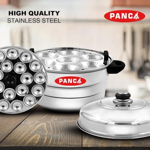 PANCA Idli Maker Stainless Steel 21 Idli Cavity,18 Mini Idli 5 Plate Multipurpose Idli Cooker, Idli Steamer, Idly Pot, Dhokla Maker and Mini Idli Plate (Silver, 5 Plates) - Image 5
