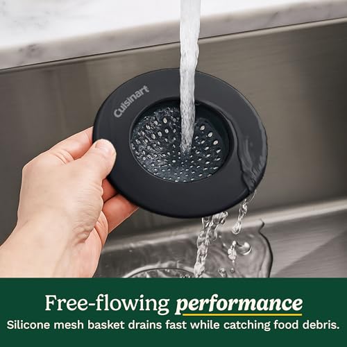Best Brands Cuisinart Sink Strainers- 2 Pack Kitchen Sink Drain Strainer & Food Catcher with Enamel-Coated Stainless Steel Rim and Silicone Base, Fits Standard 3.5" Drains, Outer Diameter 4.35", Scratch-Safe - Image 2