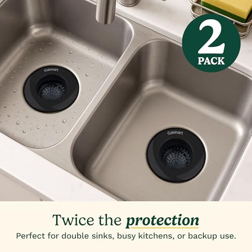 Best Brands Cuisinart Sink Strainers- 2 Pack Kitchen Sink Drain Strainer & Food Catcher with Enamel-Coated Stainless Steel Rim and Silicone Base, Fits Standard 3.5" Drains, Outer Diameter 4.35", Scratch-Safe - Image 3