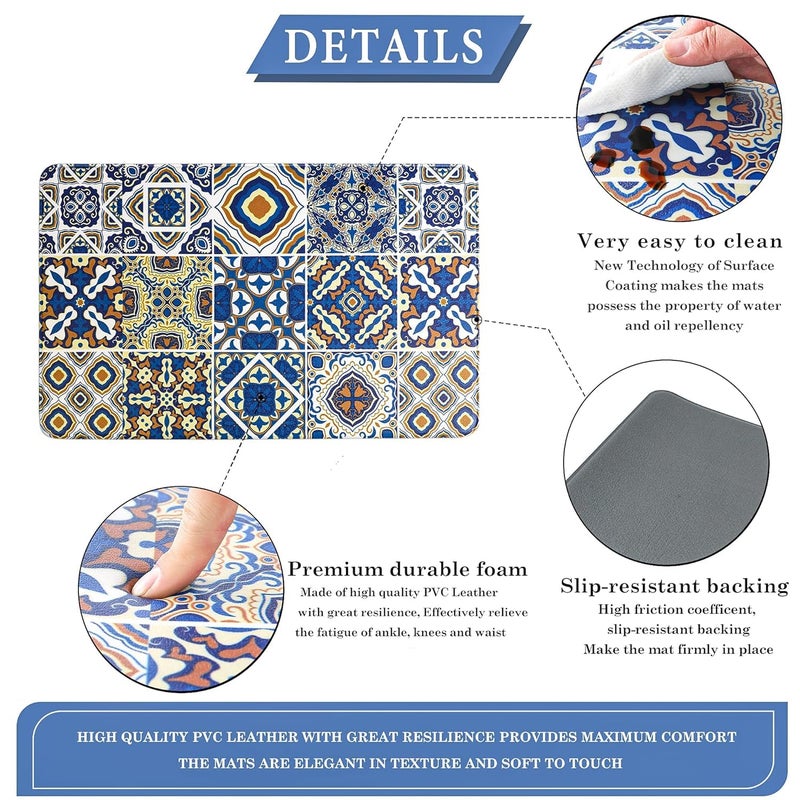 KRLZ Boho Bathroom Rugs Sets 2 Piece Non Slip Bath Mats for Bathroom Absorbent Microfiber Bathroom Mats Bohemian Bathroom Runner Shower Rug with U Shaped Toilet Rug Bath Rugs Floor Mat Carpet - Image 4