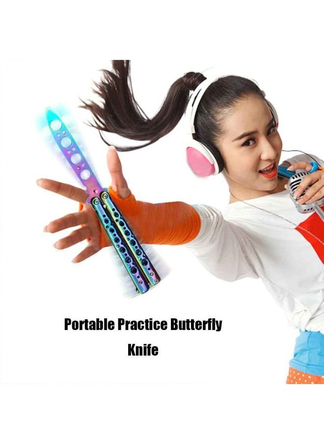fashionhome Foldable Comb Stainless Steel Practice Training Butterfly Knife Styling Tool  - Image 4