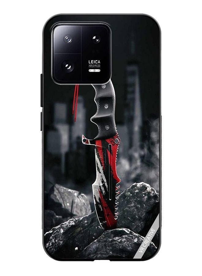 VR CREATIVE Protective Case Cover For Xiaomi 13 Huntsman Knife Design Multicolour - Image 1