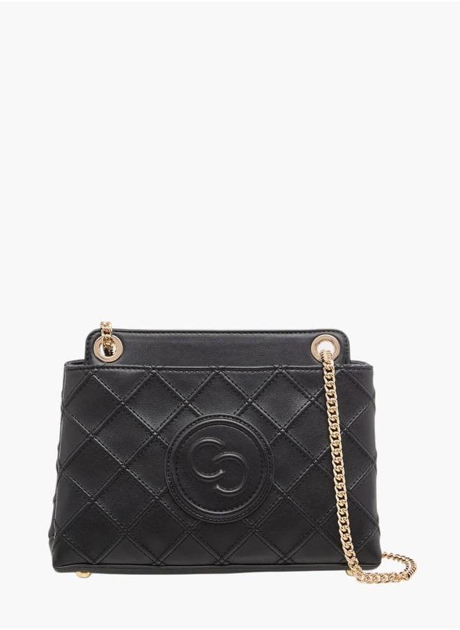 Celeste Womens Quilted Crossbody Bag With Chain Strap And Zip Closure  - Image 1