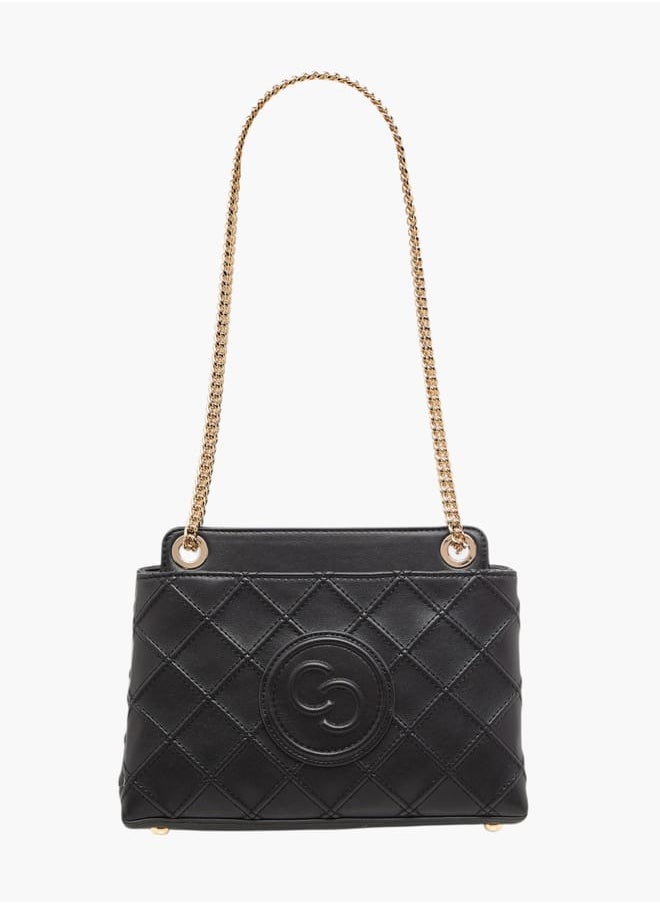 Celeste Womens Quilted Crossbody Bag With Chain Strap And Zip Closure  - Image 2