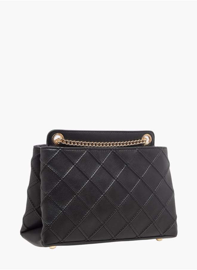 Celeste Womens Quilted Crossbody Bag With Chain Strap And Zip Closure  - Image 3