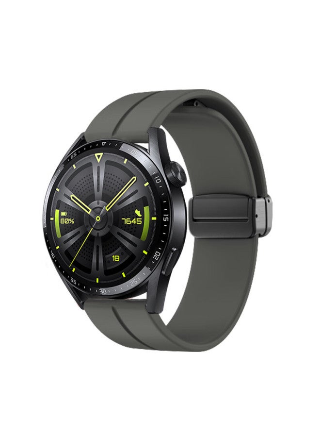 Watchbond Compatible With Huawei Watch 5 Strap, Gt4/gt5/gt5pro/gt3/buds Watch Band, Magnetic Folding Clasp, Silicone Watch 4 Men's Sports Style 46mm Wristband - Image 2