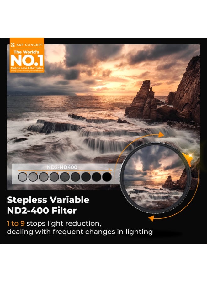 كيه آند إف كونسبت Nano-X Variable ND Filter (72mm, 1 to 9-Stop) كيه آند إف كونسبت - Image 3